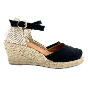 EMMA | Espadrille Noir à Talon